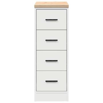 Garage Storage Cabinet White 30x51x85 cm - Durable Pinewood