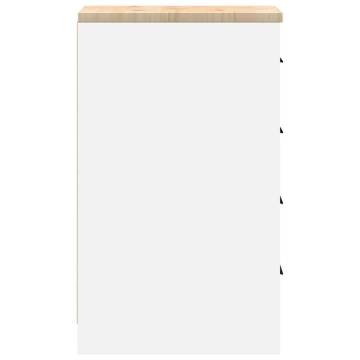 Garage Storage Cabinet White 30x51x85 cm - Durable Pinewood