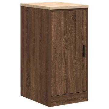 Garage Storage Cabinet - Brown Oak Solid Wood 40x51x85 cm