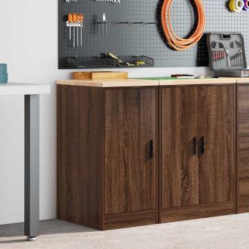 Garage Storage Cabinet - Brown Oak Solid Wood 40x51x85 cm