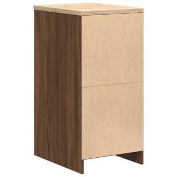 Garage Storage Cabinet - Brown Oak Solid Wood 40x51x85 cm