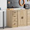 Garage Storage Cabinet Sonoma Oak - Durable Pine Wood 30x51x85cm