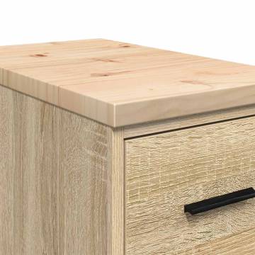 Garage Storage Cabinet Sonoma Oak - Durable Pine Wood 30x51x85cm