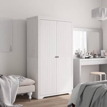 Wardrobe BODO White - Solid Pine Storage | 101x52x176.5 cm