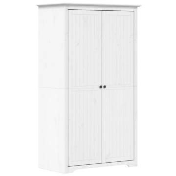 Wardrobe BODO White - Solid Pine Storage | 101x52x176.5 cm