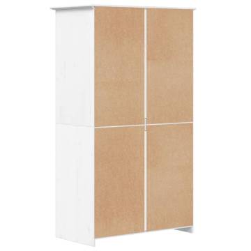 Wardrobe BODO White - Solid Pine Storage | 101x52x176.5 cm