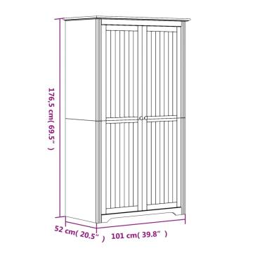 Wardrobe BODO White - Solid Pine Storage | 101x52x176.5 cm