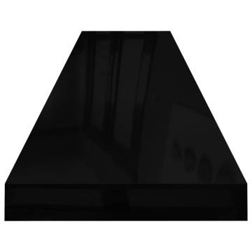 Floating Wall Shelves 4 pcs High Gloss Black | Hipomarket