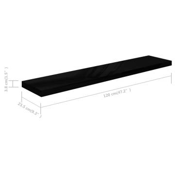 Floating Wall Shelves 4 pcs High Gloss Black | Hipomarket