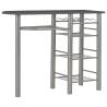 3 Piece Black Bar Set with Shelves - Durable Wood & Steel