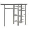 3 Piece Black Bar Set with Shelves - Durable Wood & Steel