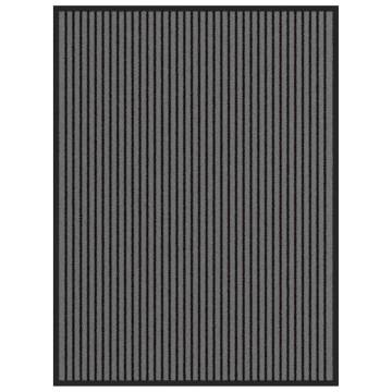 Doormat Stripe Black and Grey 90x120 cm | HipoMarket