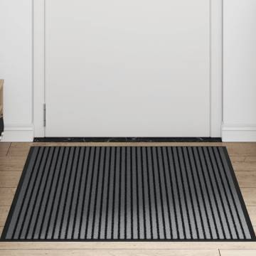 Doormat Stripe Black and Grey 90x120 cm | HipoMarket