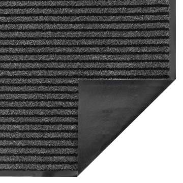 Doormat Stripe Black and Grey 90x120 cm | HipoMarket