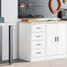 Garage Storage Cabinet White - 40x51x85 cm Solid Wood Pine