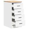 Garage Storage Cabinet White - 40x51x85 cm Solid Wood Pine