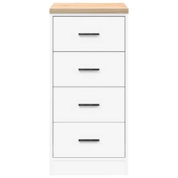 Garage Storage Cabinet White - 40x51x85 cm Solid Wood Pine