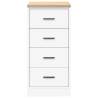 Garage Storage Cabinet White - 40x51x85 cm Solid Wood Pine