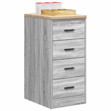 Garage Storage Cabinet Grey Sonoma - Solid Wood Pine 40x51x85 cm