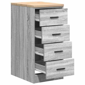 Garage Storage Cabinet Grey Sonoma - Solid Wood Pine 40x51x85 cm