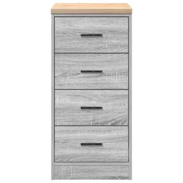 Garage Storage Cabinet Grey Sonoma - Solid Wood Pine 40x51x85 cm