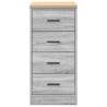 Garage Storage Cabinet Grey Sonoma - Solid Wood Pine 40x51x85 cm