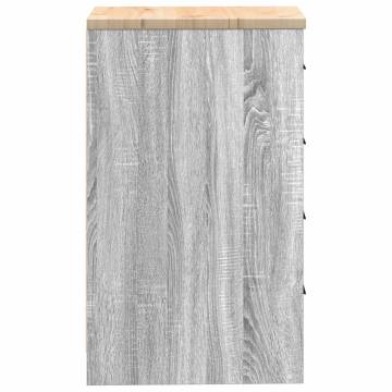 Garage Storage Cabinet Grey Sonoma - Solid Wood Pine 40x51x85 cm