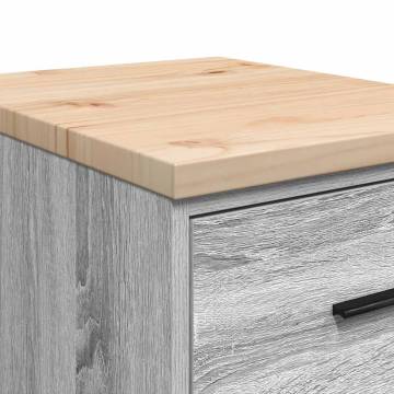 Garage Storage Cabinet Grey Sonoma - Solid Wood Pine 40x51x85 cm