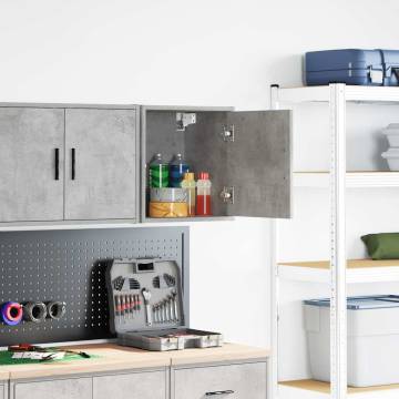 Garage Wall Cabinet - Concrete Grey Engineered Wood | Hipo Market