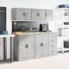 Garage Wall Cabinet - Concrete Grey Engineered Wood | Hipo Market