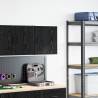 Garage Wall Cabinet - Black Engineered Wood Storage Solution