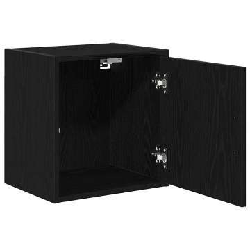 Garage Wall Cabinet - Black Engineered Wood Storage Solution