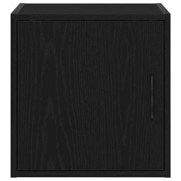 Garage Wall Cabinet - Black Engineered Wood Storage Solution