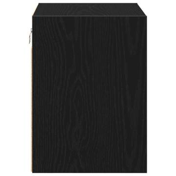 Garage Wall Cabinet - Black Engineered Wood Storage Solution