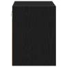 Garage Wall Cabinet - Black Engineered Wood Storage Solution