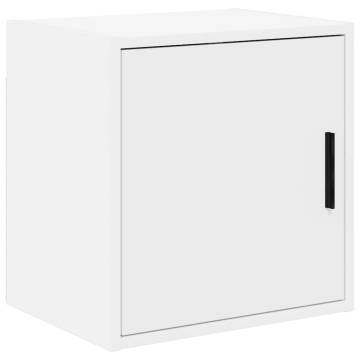 Garage Wall Cabinet - White Engineered Wood Storage Solution