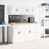 Garage Wall Cabinet - White Engineered Wood Storage Solution