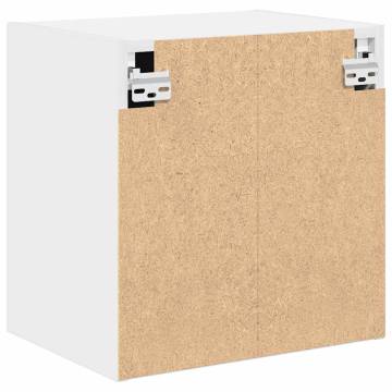 Garage Wall Cabinet - White Engineered Wood Storage Solution