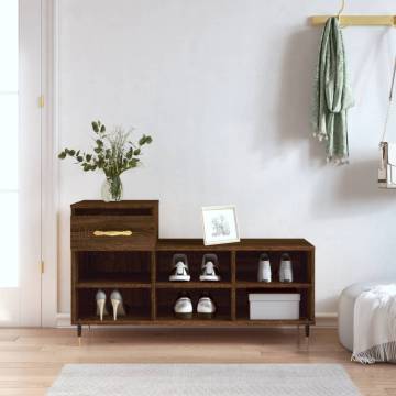 Elegant Brown Oak Shoe Cabinet - 102x36x60 cm | HipoMarket