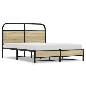 Elegant Bed Frame without Mattress 140x190 cm Sonoma Oak