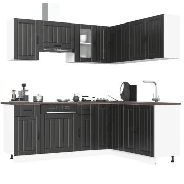 11 Piece Kitchen Cabinet Set Lucca Black - Stylish Storage