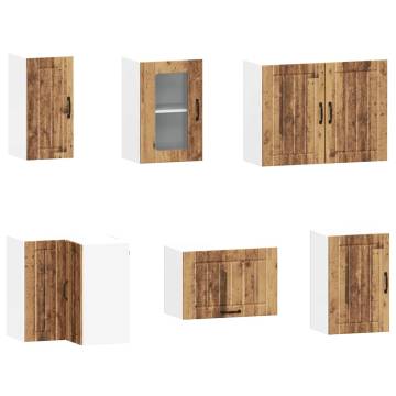 11 Piece Kitchen Cabinet Set Lucca - Elegant Old Wood Design