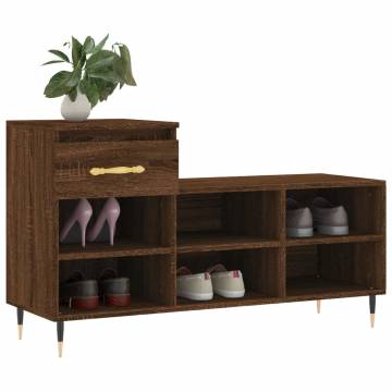 Elegant Brown Oak Shoe Cabinet - 102x36x60 cm | HipoMarket