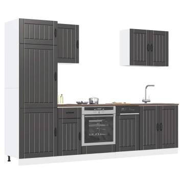 Kalmar Black 7 Piece Kitchen Cabinet Set | Stylish Storage