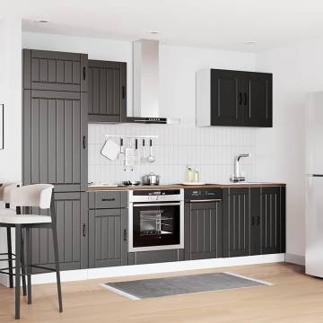 Kalmar Black 7 Piece Kitchen Cabinet Set | Stylish Storage