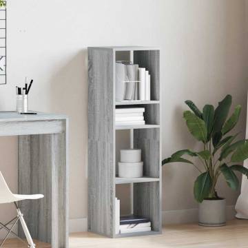 Stylish Grey Sonoma Book Cabinet | Organize with Elegance