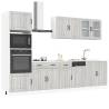 7 Piece Kitchen Cabinet Set - Kalmar Grey Sonoma Wood