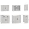 7 Piece Kitchen Cabinet Set - Kalmar Grey Sonoma Wood