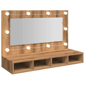 LED Mirror Cabinet Artisan Oak - 90x31.5x62 cm | HiPo Market