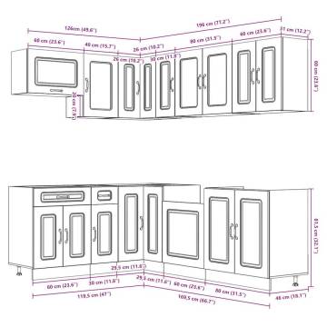 11 Piece Kitchen Cabinet Set Lucca - Concrete Grey